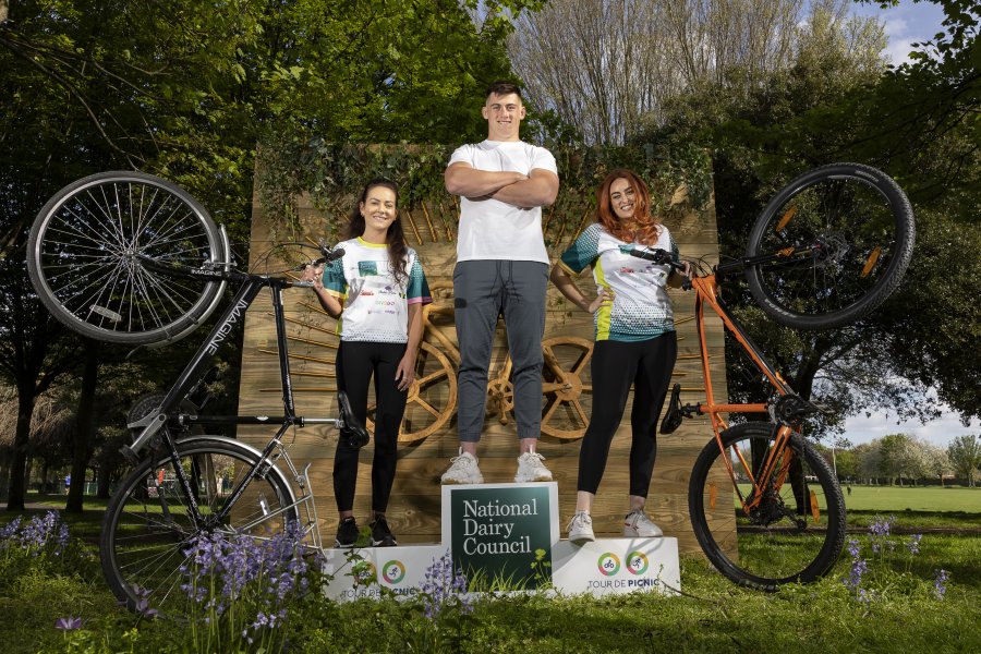 people standing beside bikes in a park