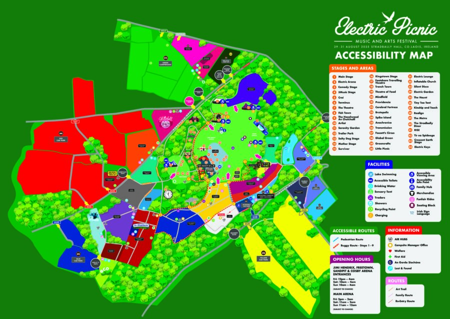 A Amp showing Accessibility information points a facilities at Electric Picnic