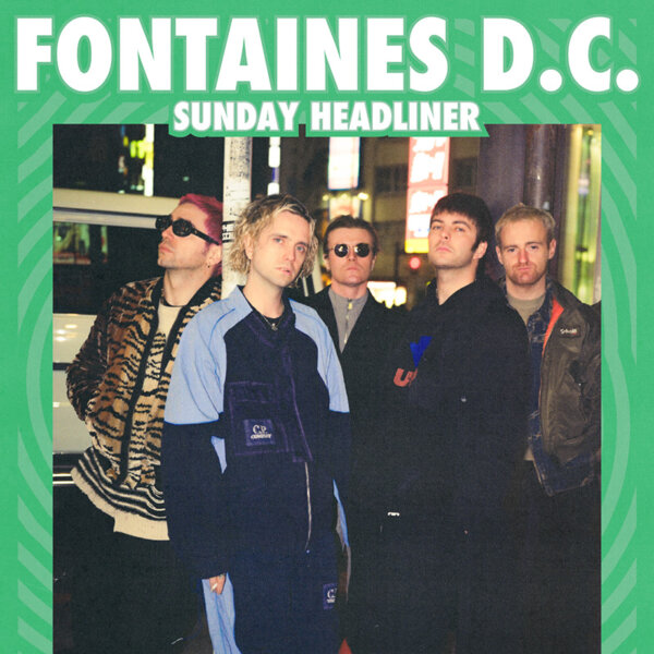 Fontaines D.C Sunday Headliner - Image of the band -- Electric Picnic Logo