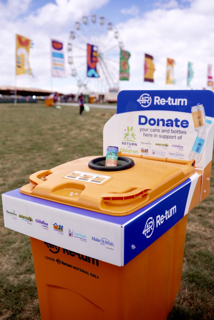 RE-TURN orange charity bin at Electric Picnic